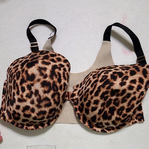 Soma leopard print bra Vanishing 360 Perfect Coverage Front Closure size 38DDD - Picture 1 of 5